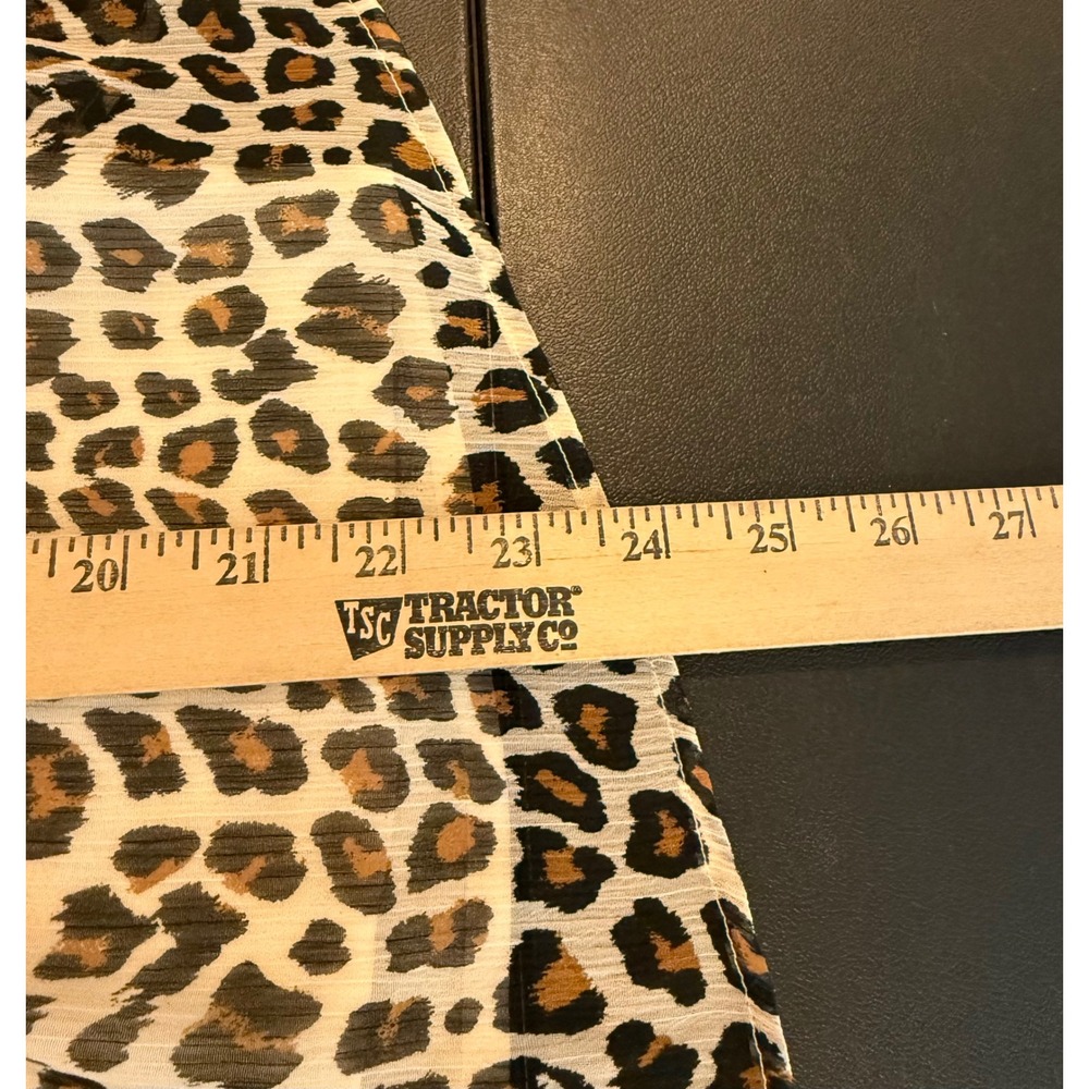 Maeve Small Blouse Brown‎ Leopard Print Sheer Lined Long Sleeve Keyhole Back - Picture 6 of 12